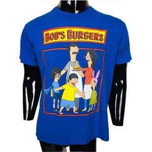Bob's Burger Family Character Frame Graphic Tee Blue Men's Size Large